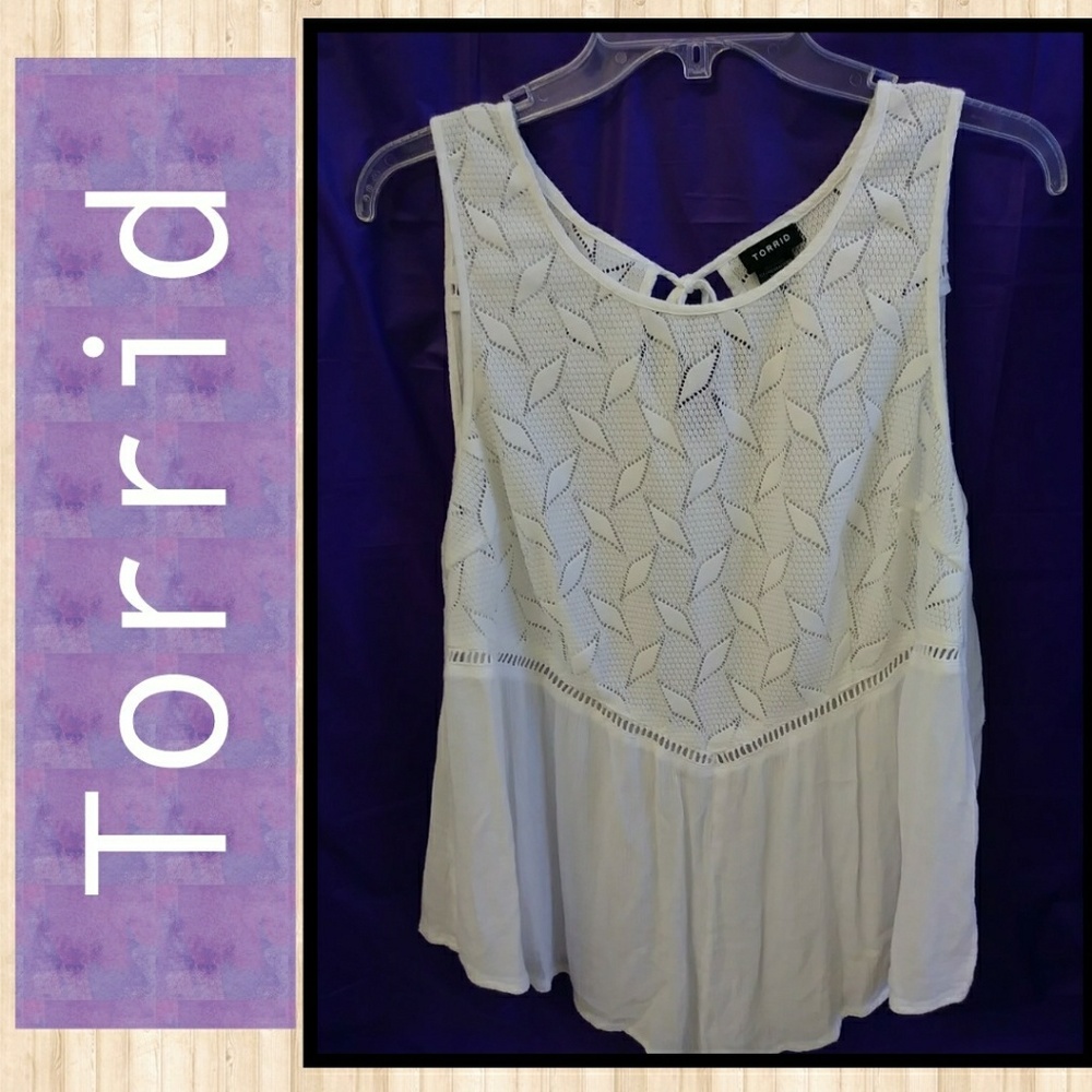 *Torrid* Sleeveless Dressy White Top